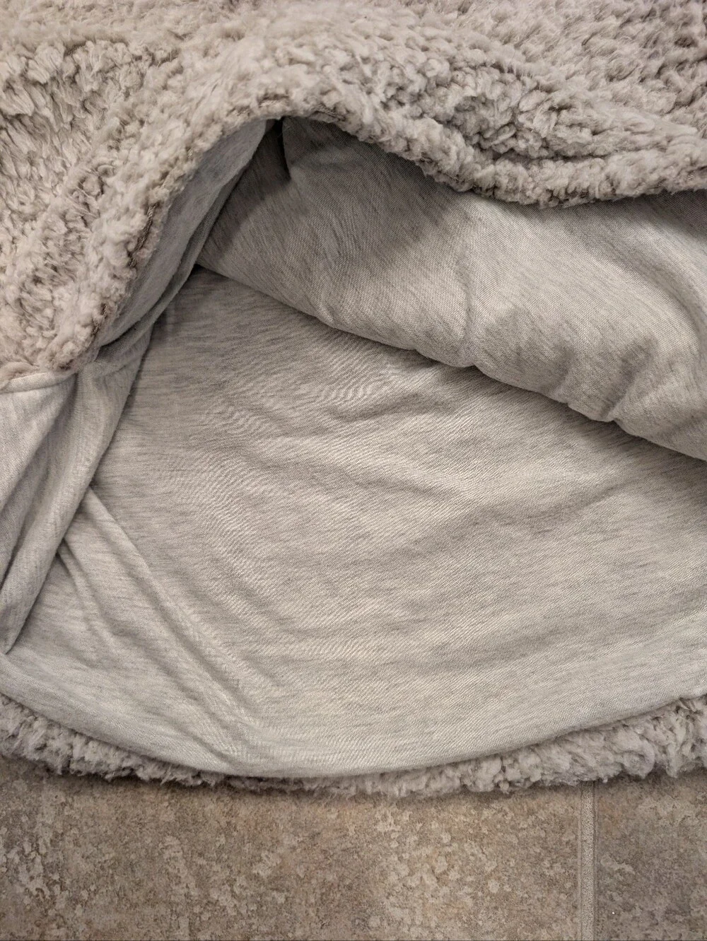 Thread & Supply Gray Ivory Quarter-Zip Sherpa Pullover S